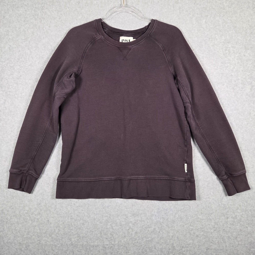 Pact Womens Large Sweatshirt Brown Raglan Organic Cotton Crewneck Pullover - Picture 3 of 8